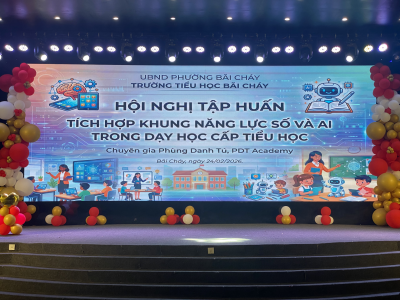 Ứng dụng khung năng lực số và AI trong dạy học tại trường tiểu học Bãi Cháy