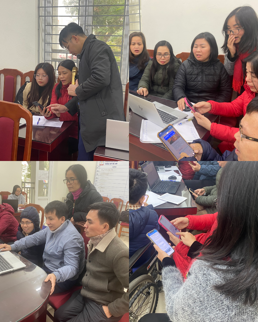 Hoạt động sôi nổi của thầy cô giáo trường trong buổi tập huấn