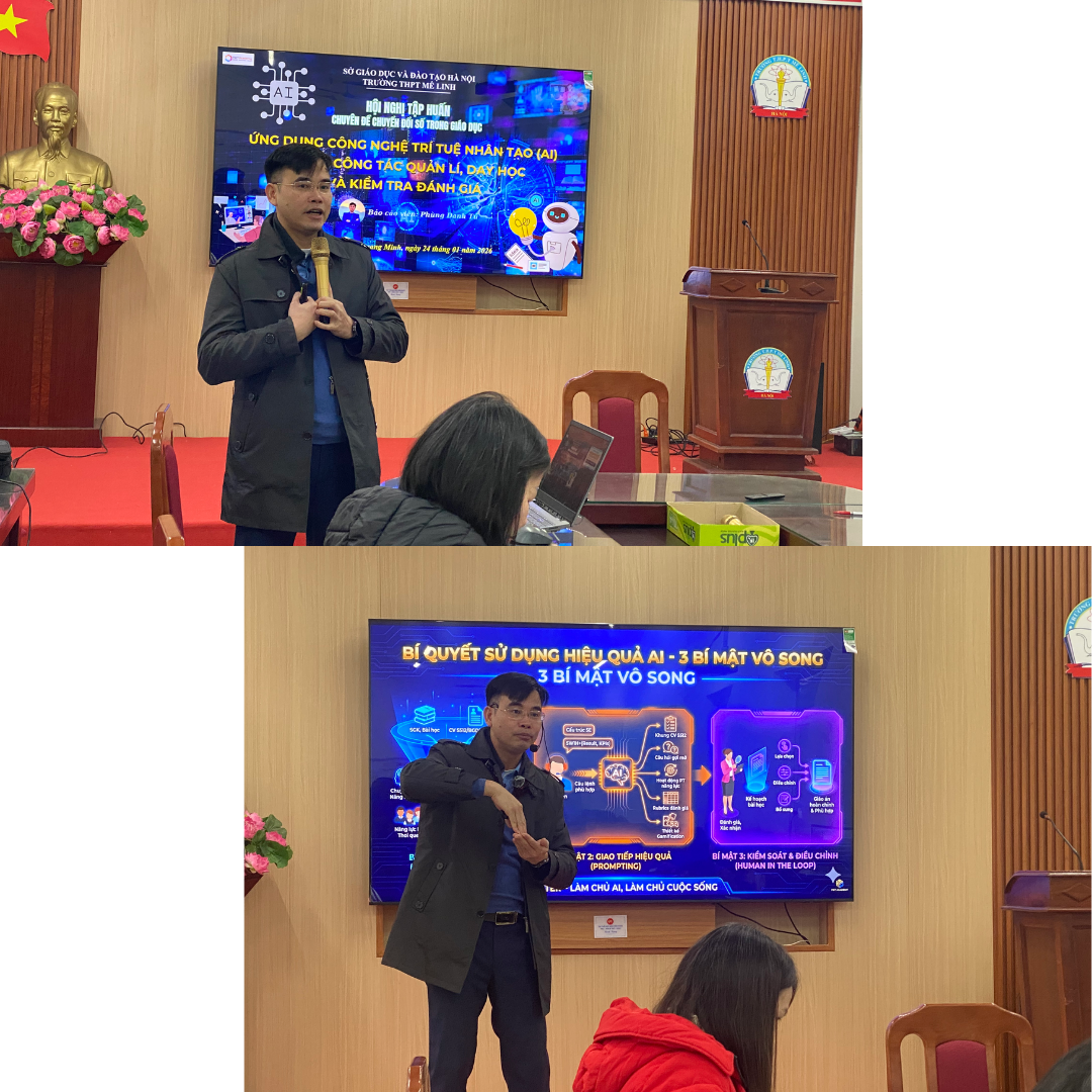 Thạc sĩ Phùng Danh Tú giảng dạy tại buổi tập huấn